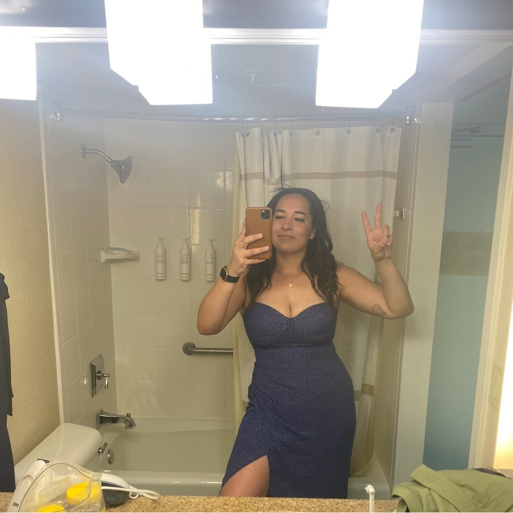 Reformation Kourtney Tie Strapless Dress - size 12 - Picture 4 of 9